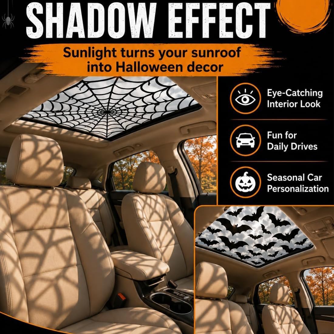 Adesivi per Tettuccio Auto Hal - Spider Web Halloween Decoration recensione e prezzo