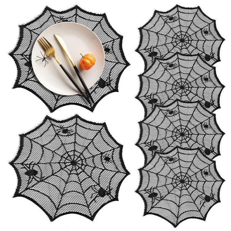 2/4 pezzi tovaglia in pizzo ne - Spider Web Halloween Decoration recensione e prezzo