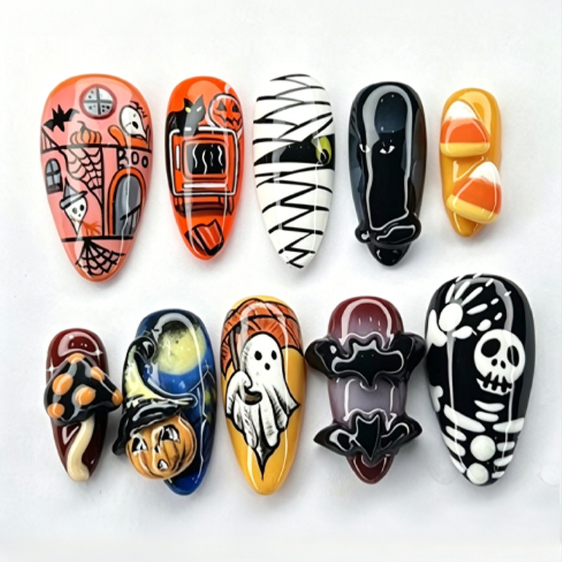 30 pezzi di unghie finte in st - Halloween Skeleton Decoration recensione e prezzo