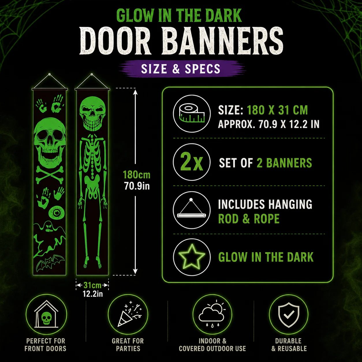 2 strisce decorative fluoresce - Halloween Skeleton Decoration recensione e prezzo