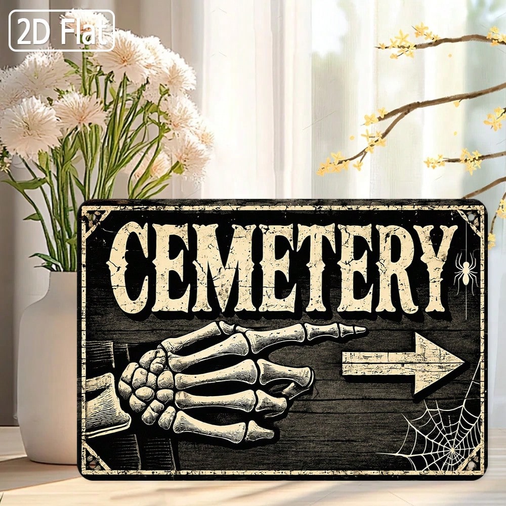 1 pezzo, insegna in latta piat - Halloween Skeleton Decoration recensione e prezzo