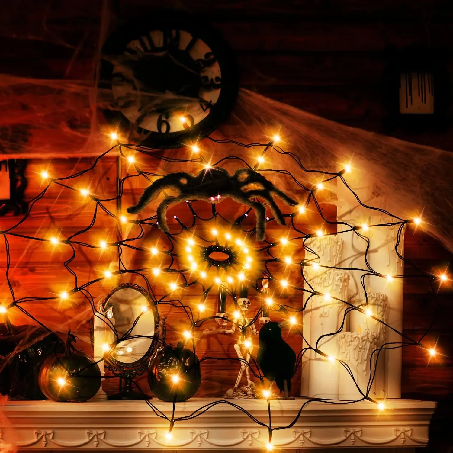 Luce d'atmosfera per festival  - Spider Web Halloween Decoration recensione e prezzo